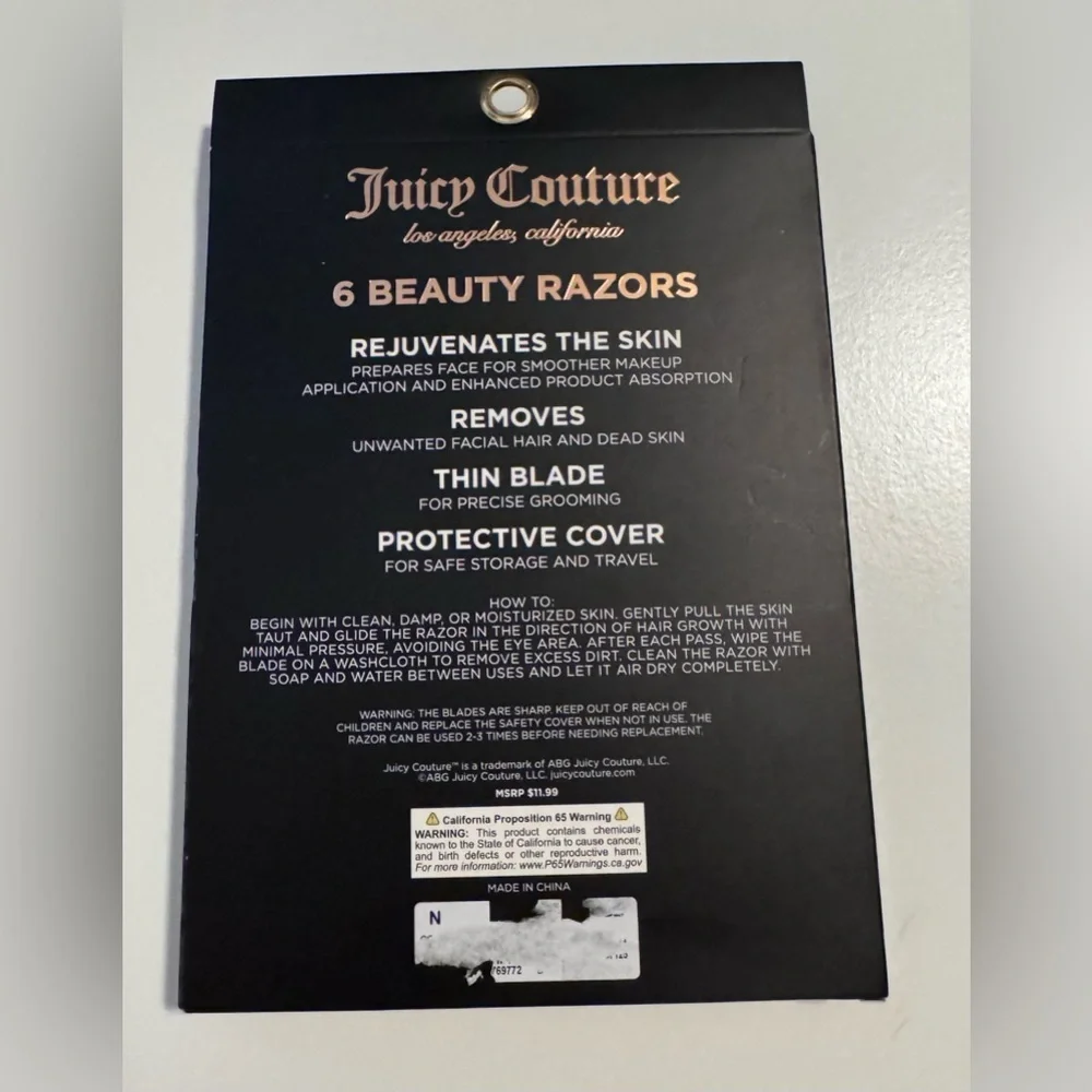 Juicy Couture Signature Logo 6-PK Beauty Razors